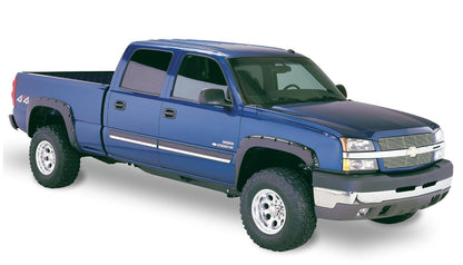 Black Pocket/Rivet Style Smooth Finish 4-Piece Fender Flare Set For 2021-2022 Chevrolet Colorado 61.7 In Bed Bushwacker