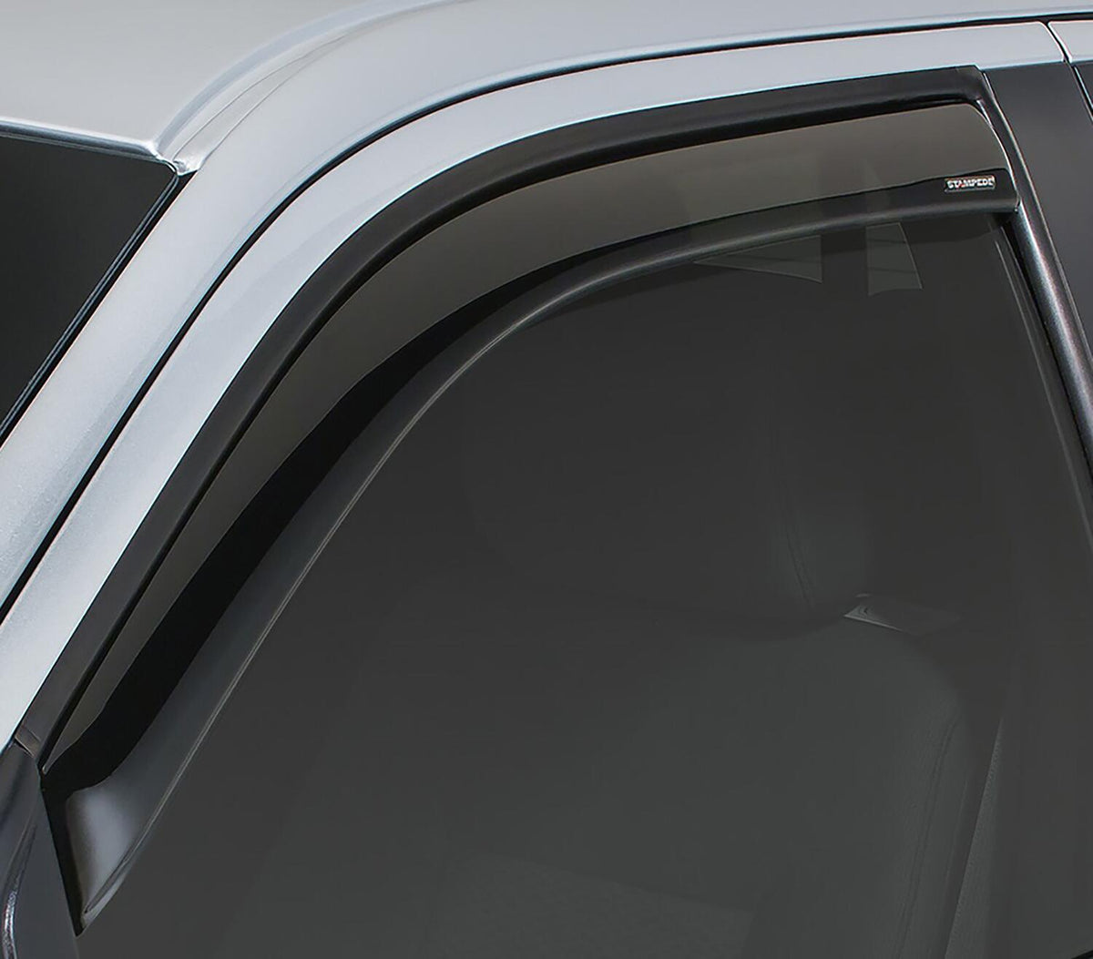 Snap-Inz In-Channel Sidewind Deflector Smoke 2 pc. for 2017-2020 Nissan Titan/Titan XD Standard and Extended Cab Stampede