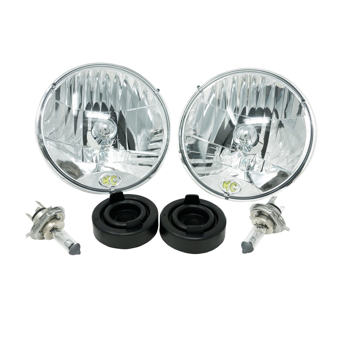 Jeep Head Light H4 Halogen 7 Inch Dot 2 Light Jeep Wrangler TJ KC HiLiTES