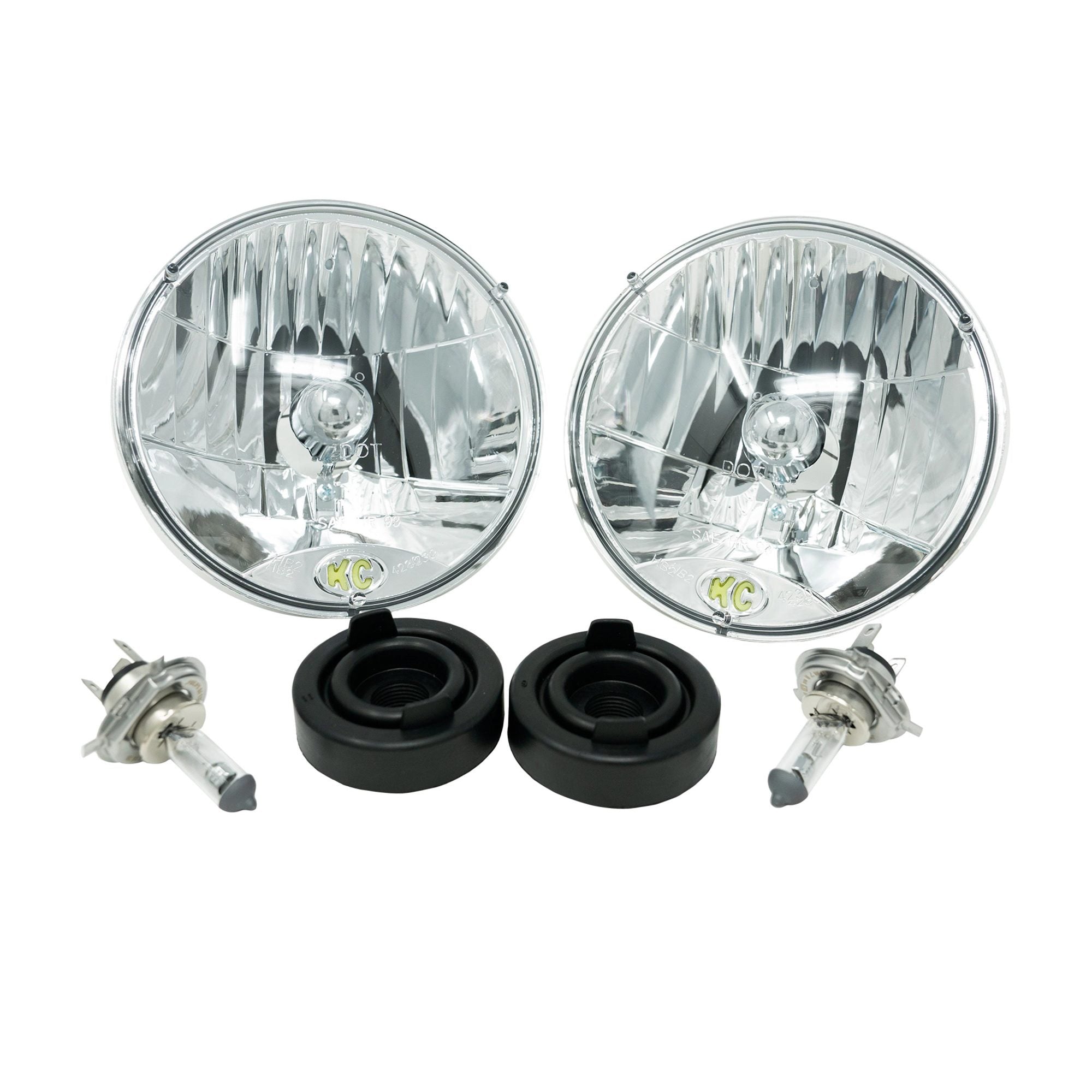 Jeep Head Light H4 Halogen 7 Inch Dot 2 Light Jeep Wrangler TJ KC HiLiTES