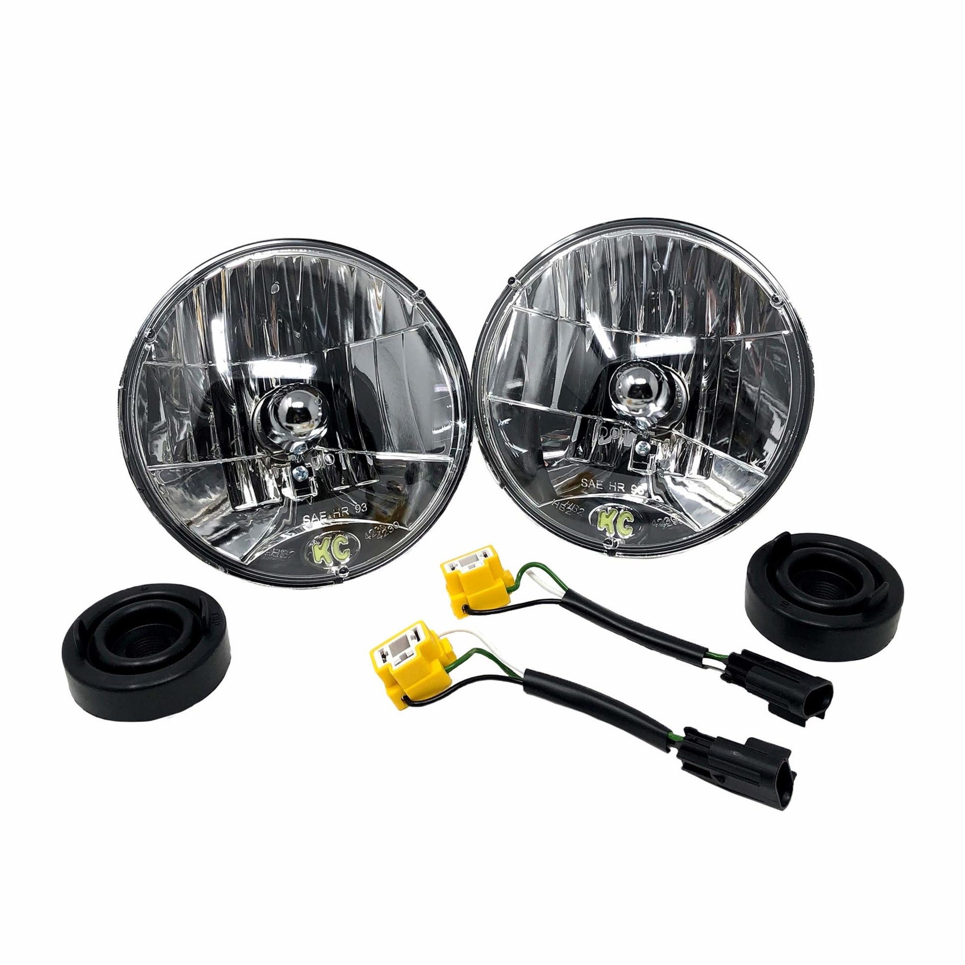 Jeep Head Light H4 Halogen 7 Inch Dot 2 Light Jeep Wrangler JK KC HiLiTES