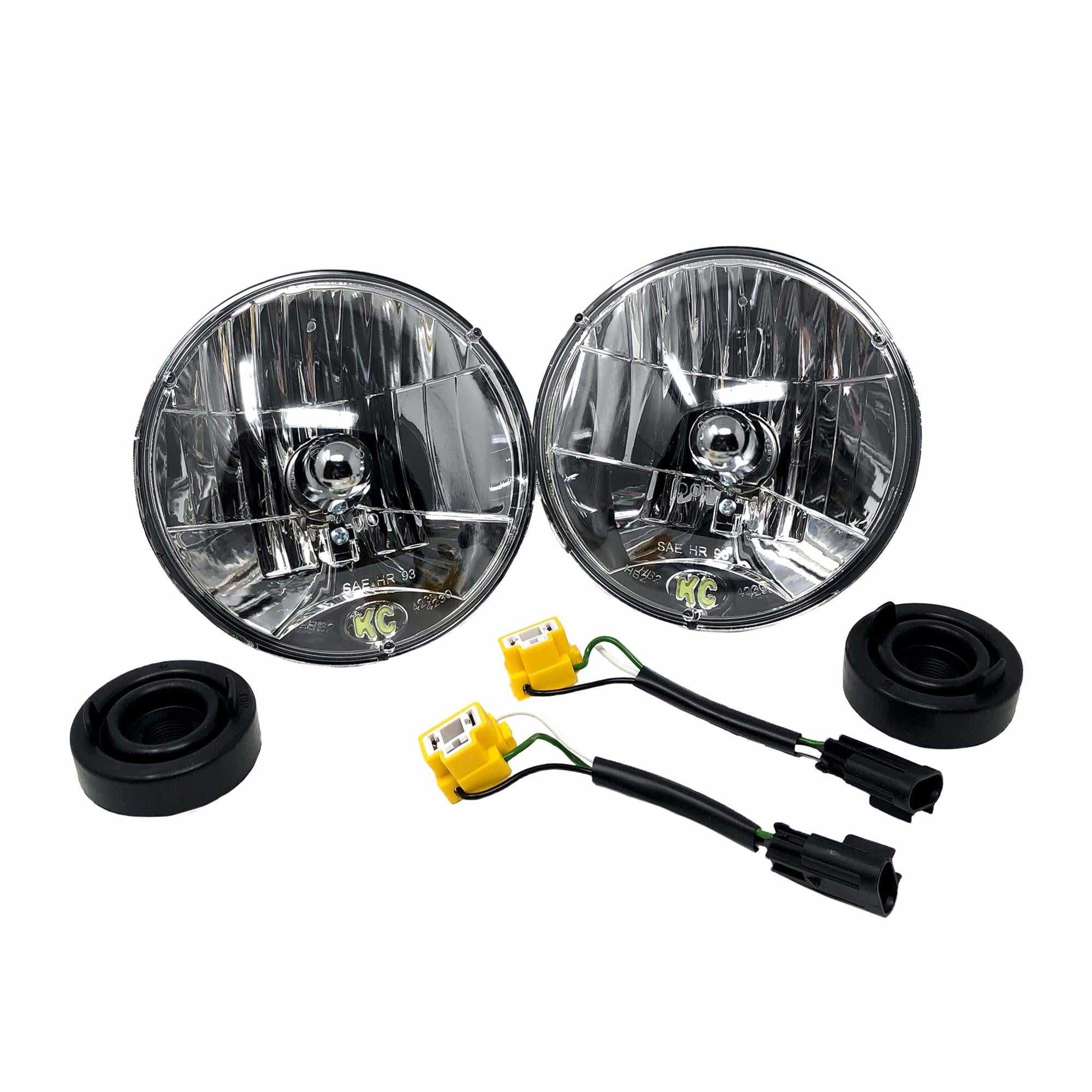 Jeep Head Light H4 Halogen 7 Inch Dot 2 Light Jeep Wrangler JK KC HiLiTES