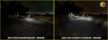 Jeep Head Lights Gravity LED 7 Inch Jeep Wrangler TJ Pair KC HiLiTES
