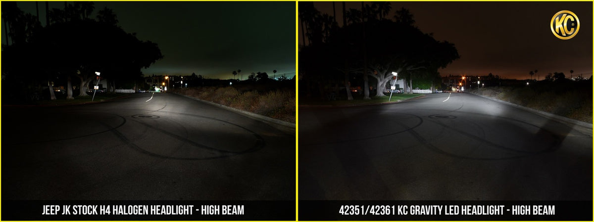 Jeep Head Lights Gravity LED 7 Inch Jeep Wrangler TJ Pair KC HiLiTES