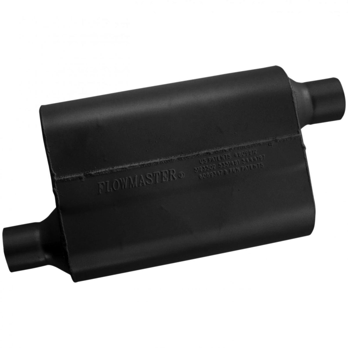 40 Series Chambered Muffler 40 Series 2.25 Offset In 2.25 Offset Out Aggressive Sound Flowmaster