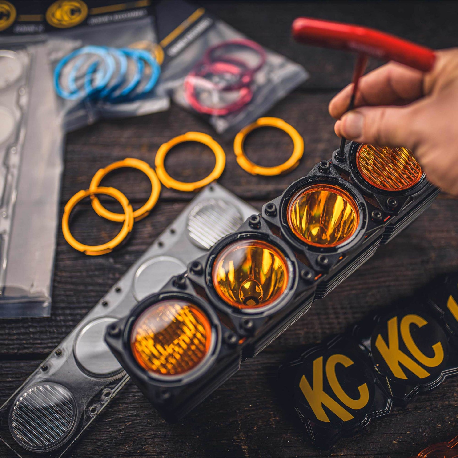 LED Light Bar Lens Flex Era Bar Combo Yellow KC HiLiTES