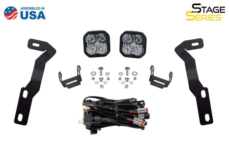 Diode Dynamics 16-21 Toyota Tacoma Stage Series 2in LED Ditch Light Kit Sport - White Combo