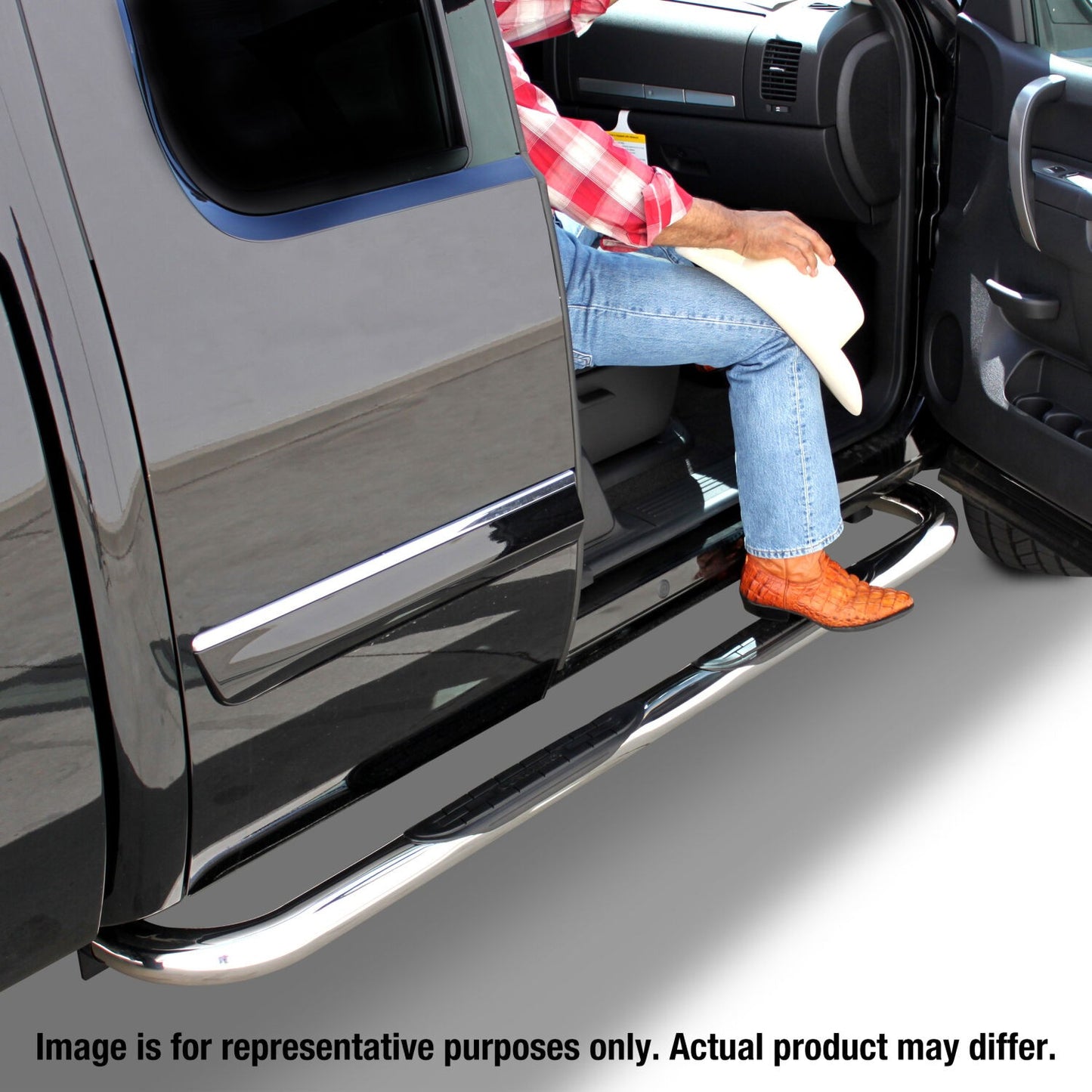 4000 Series SideSteps With Mountins Bracket Kit Polished Stainless Steel 2019-2026 Ram 1500 Go Rhino