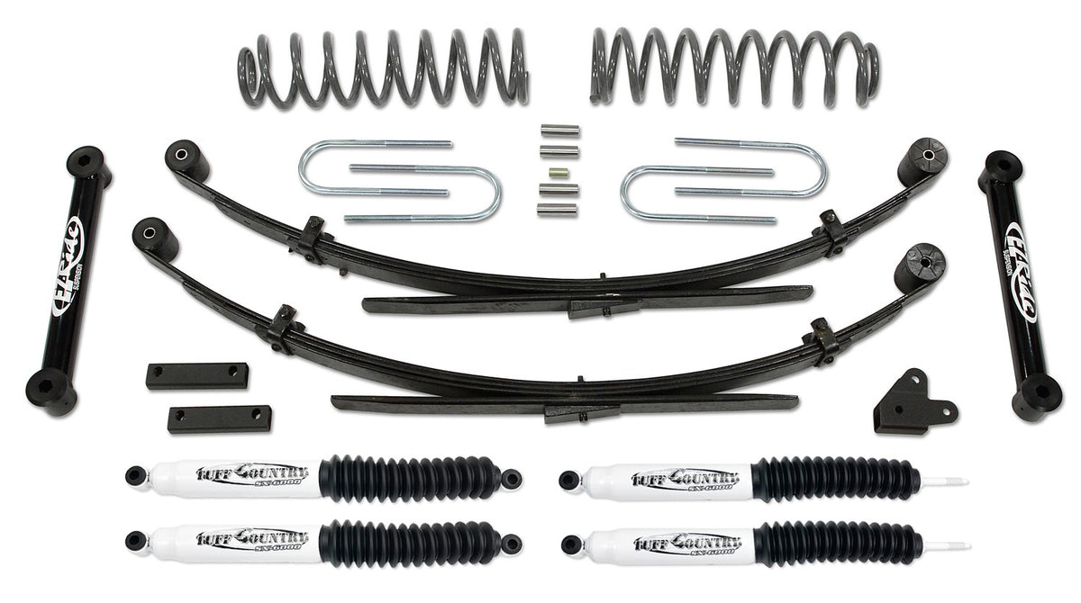 3.5 Inch Lift Kit 87-01 Jeep Cherokee with Rear Leaf Springs Tuff Country