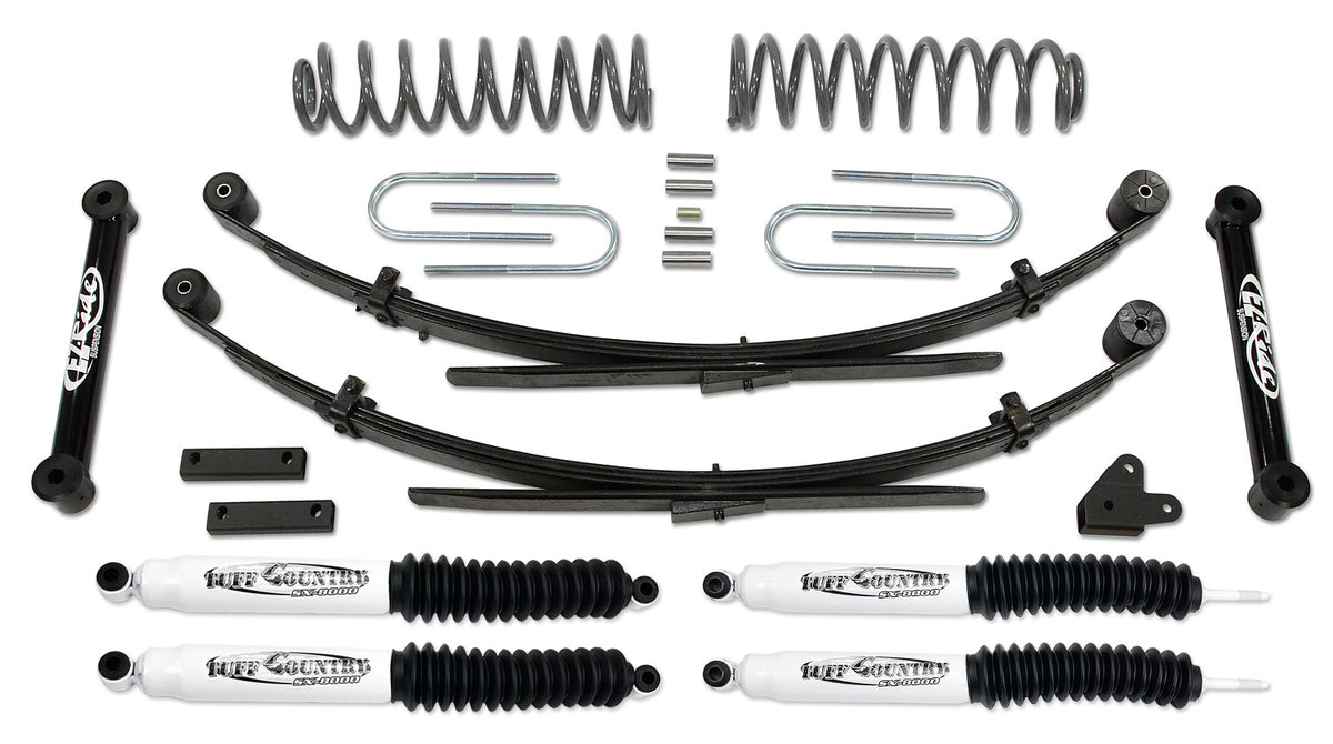 3.5 Inch Lift Kit 87-01 Jeep Cherokee with Rear Leaf Springs Tuff Country