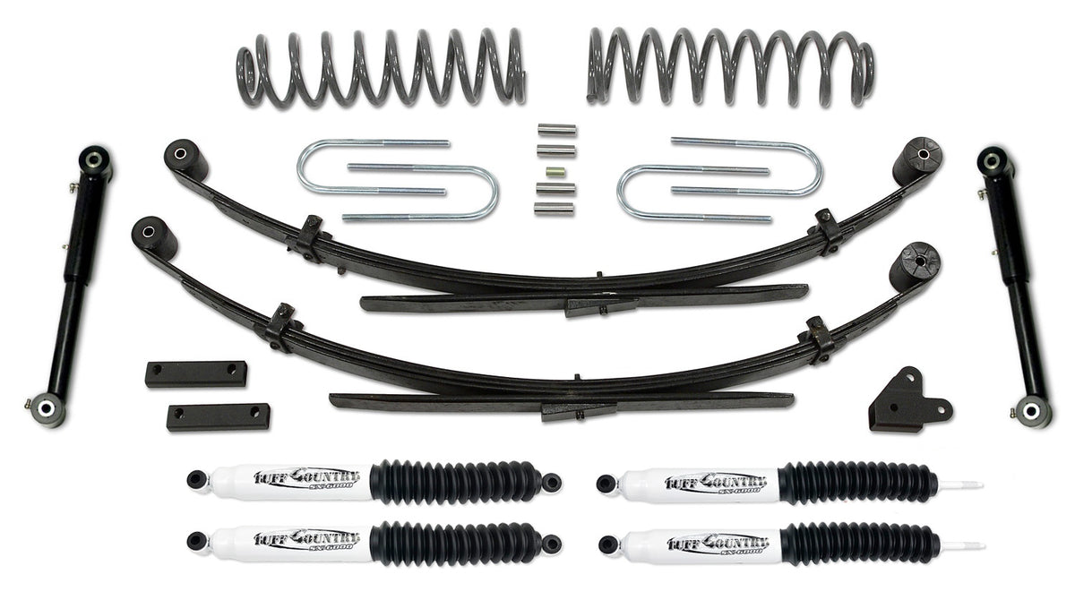 3.5 Inch Lift Kit 87-01 Jeep Cherokee EZ-Flex with Rear Leaf Springs Tuff Country