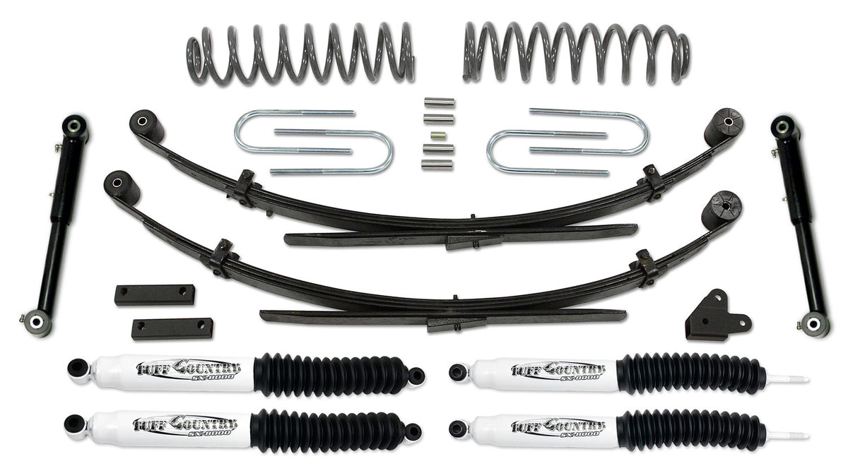 3.5 Inch Lift Kit 87-01 Jeep Cherokee EZ-Flex with Rear Leaf Springs Tuff Country