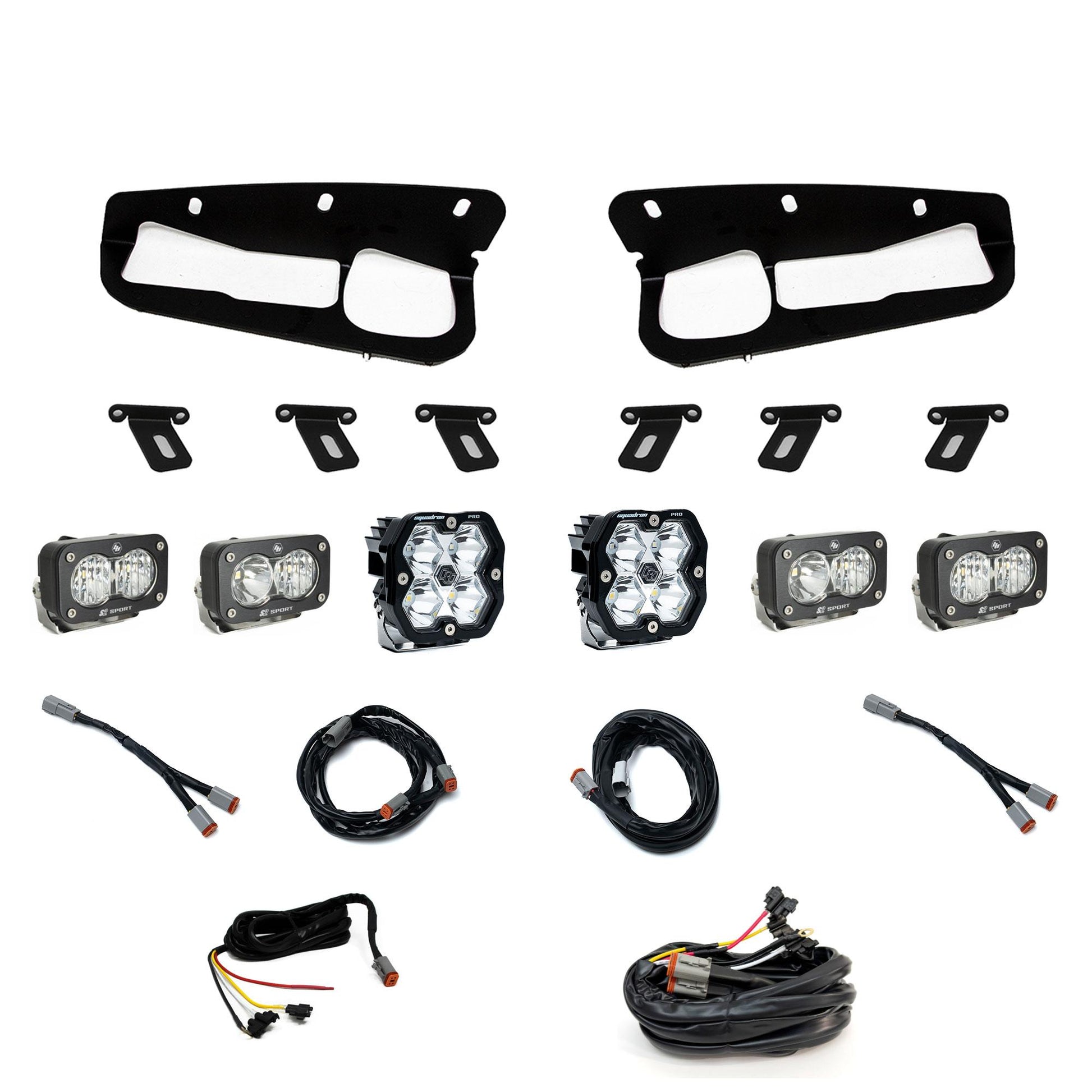 Squadron 2.0 Pro/Dual S2 Sport Fog Pocket Light Kit Ford 2021-27 Bronco 2022-24 Bronco Raptor w/ Steel Bumper Upfitter Baja Designs