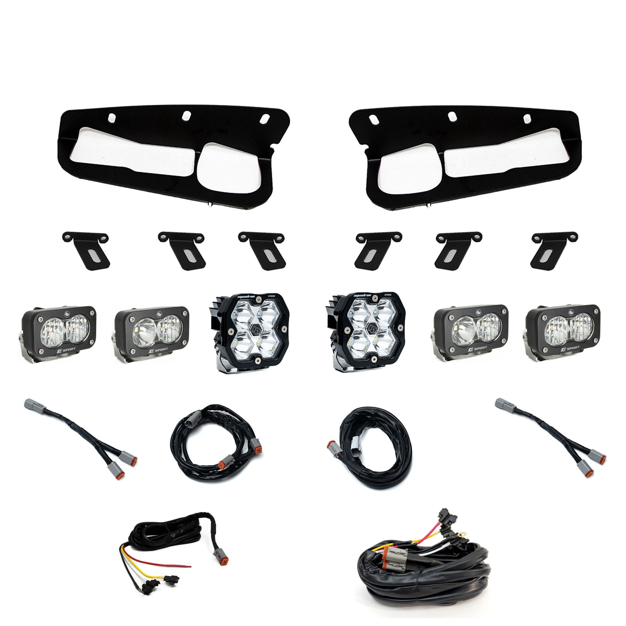 Squadron 2.0 Pro/Dual S2 Sport Fog Pocket Light Kit Ford 2021-27 Bronco 2022-24 Bronco Raptor w/ Steel Bumper Upfitter Baja Designs