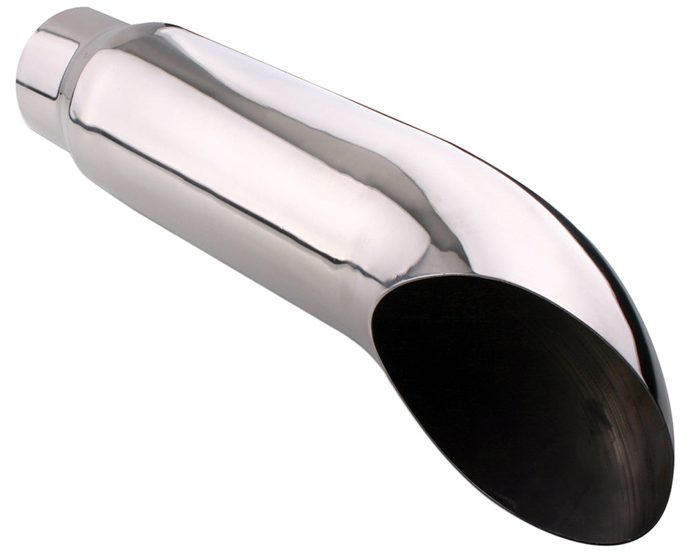 Exhaust Tail Pipe Tip Vented Rolled Angle 4 inch ID X 5 Inch OD X 16 Inch Long Diamond Eye
