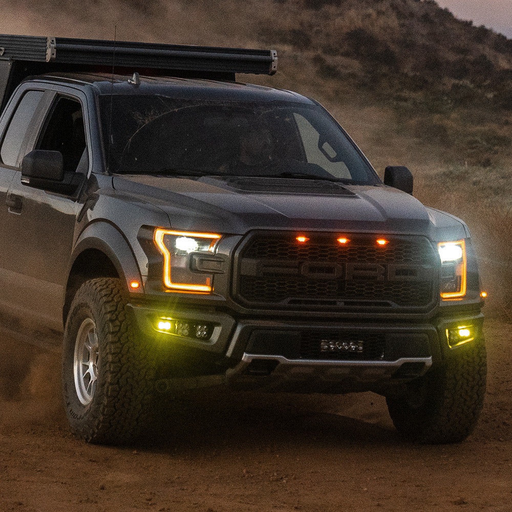 Ford Raptor (17-20) Fog Pocket Kit S2 SAE Baja Amber Pro Baja Designs
