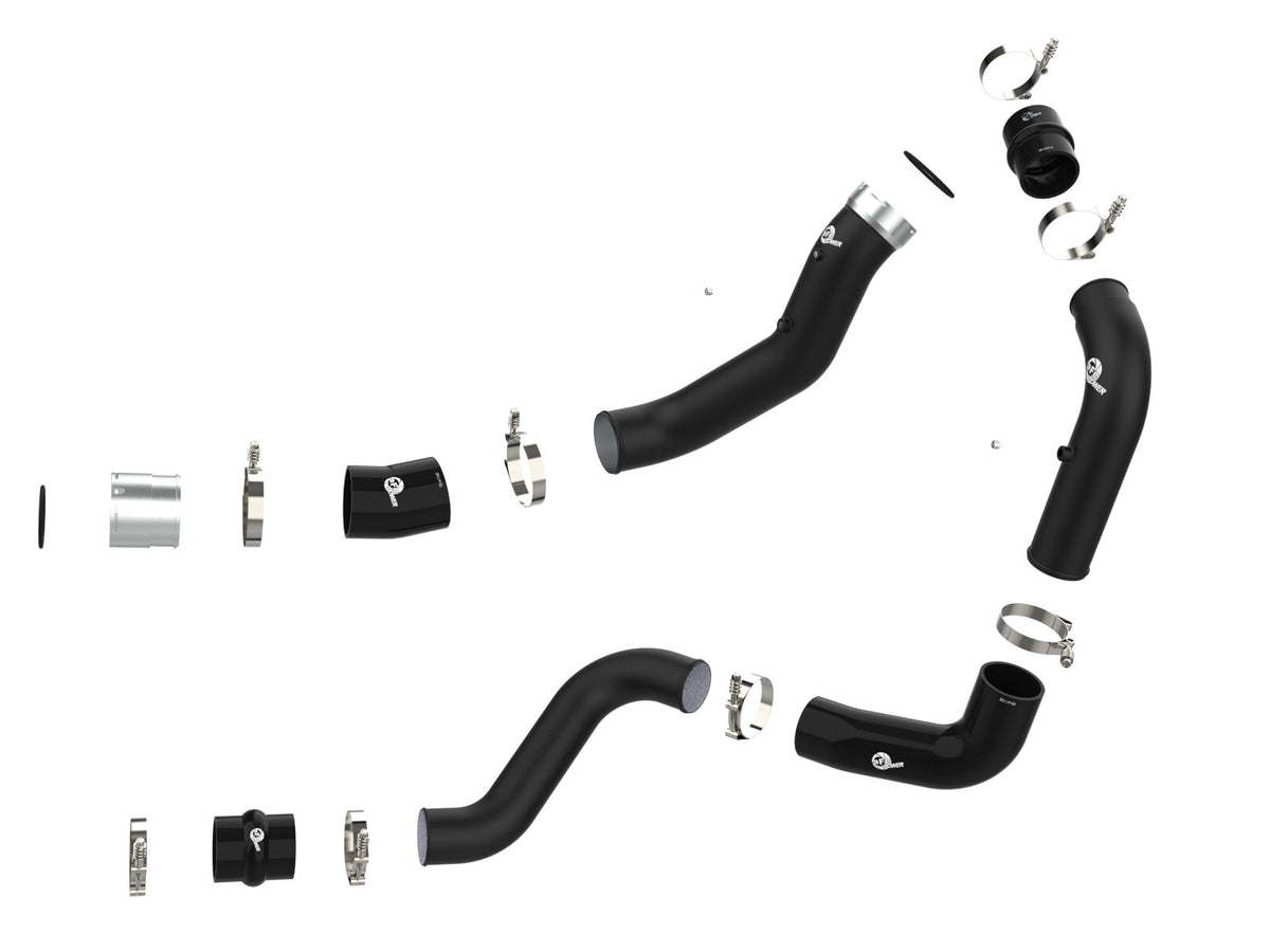 BladeRunner 3 Inch Aluminum Hot and Cold Charge Pipe Kit Black GM Diesel Trucks 20-23 V8-6.6L (td) L5P aFe Power