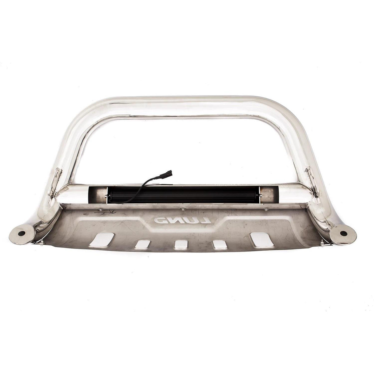 Bull Bar with LED Light Bar 3.5 Inch Oval Polished Stainless Steel 2009-2019 Dodge Ram 1500 Lund