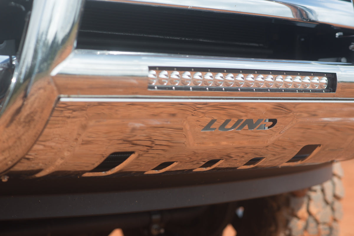 Bull Bar with LED Light Bar 3.5 Inch Oval Polished Stainless Steel 2010-2018 Dodge Ram 2500/3500 Lund