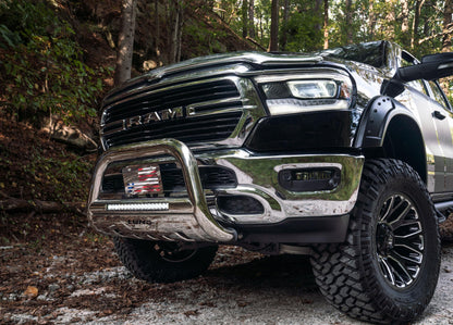 Bull Bar with LED Light Bar 3.5 Inch Oval Polished Stainless Steel 2019-2021 Ram 1500 Lund