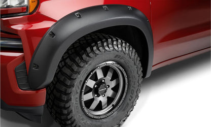 Black Forge Pocket/Rivet Textured Finish 4-Pc Fender Flare Set For 17-20 Chevrolet Colorado 5 Foot Bed Bushwacker