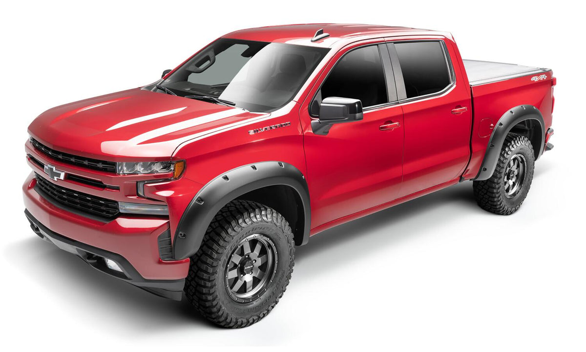 Black Forge Pocket/Rivet Textured Finish 4-Pc Fender Flare Set For 17-20 Chevrolet Colorado 5 Foot Bed Bushwacker