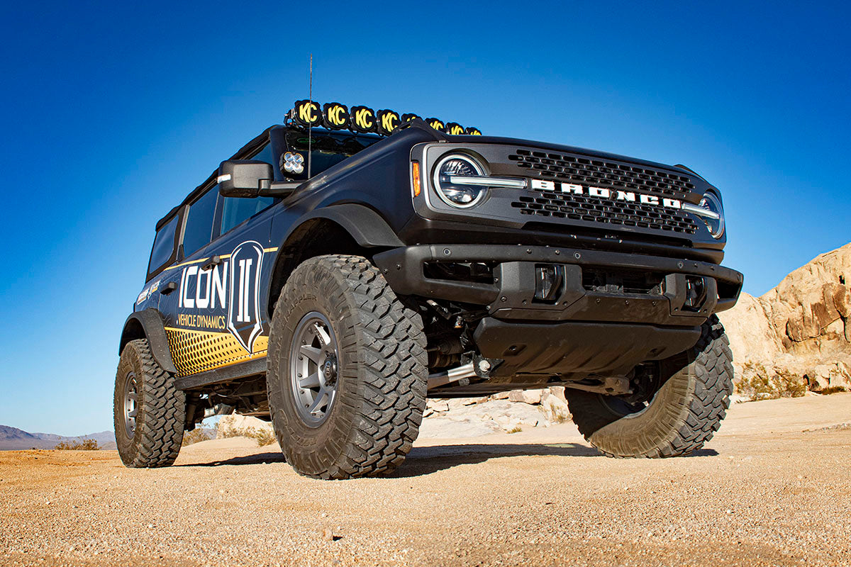 2021-2023 Ford Bronco Front 1.5-4 Inch Lift V.S. 2.5 Series Coilover Kit Remote Reservoir Icon Vehicle Dynamics