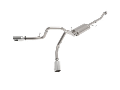 Vulcan Series 3 Inch 304SS Cat-Back Exhaust Dual Rear Side Exit w/Polished Tip Ford F-150 21-26 V6-2.7L (tt)/3.5L (tt)/V8-5.0L aFe Power