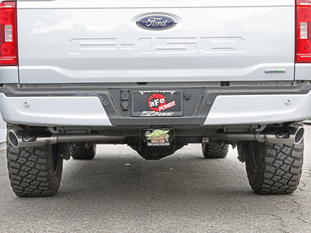 Vulcan Series 3 Inch 304SS Cat-Back Exhaust Dual Rear Side Exit w/Polished Tip Ford F-150 21-26 V6-2.7L (tt)/3.5L (tt)/V8-5.0L aFe Power
