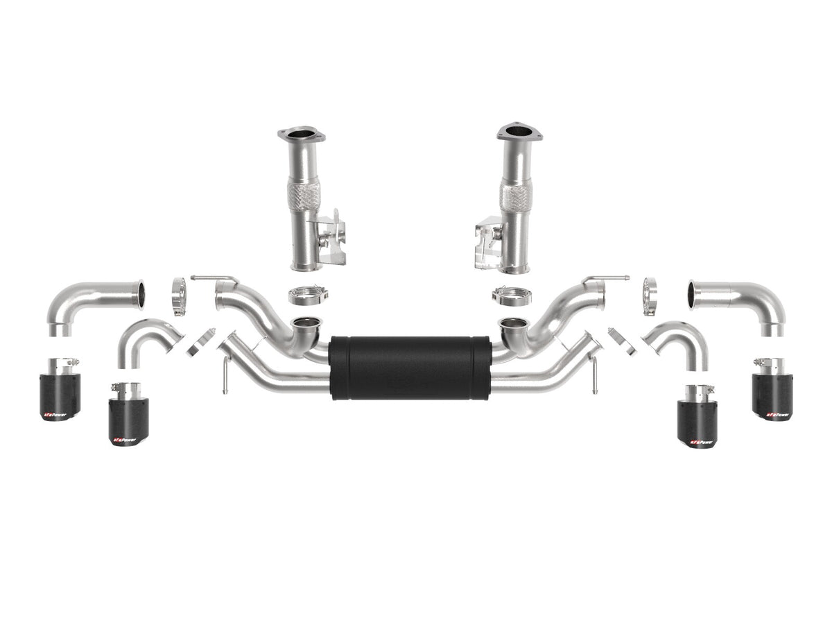 Mach Force-Xp 304 Stainless Steel Cat-Back Exhaust w/ Muffler Carbon (No Npp) Chevrolet Corvette (C8) 20-26 V8-6.2L aFe Power