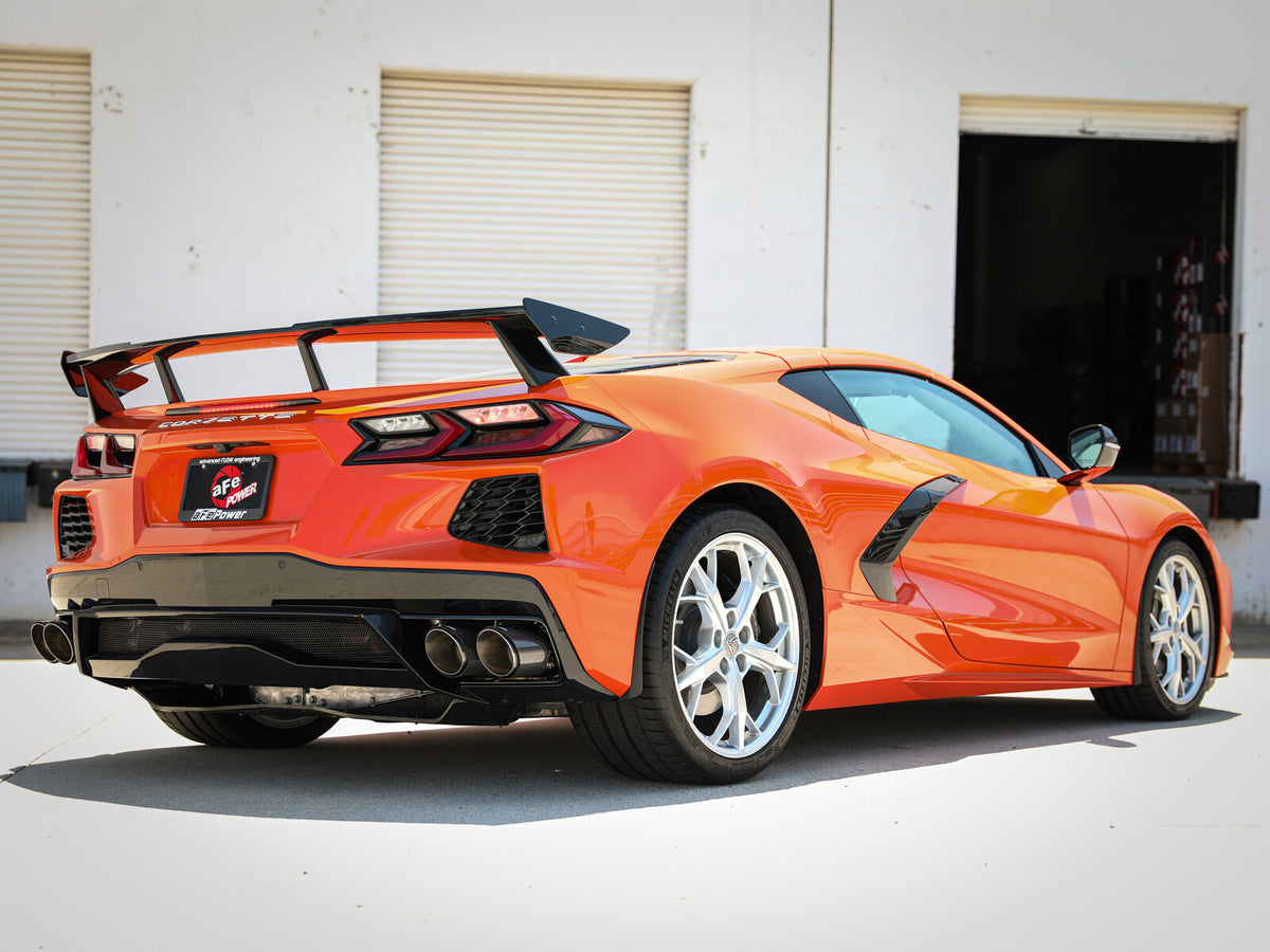Mach Force-Xp 304 Stainless Steel Cat-Back Exhaust w/ Muffler Carbon (No Npp) Chevrolet Corvette (C8) 20-26 V8-6.2L aFe Power