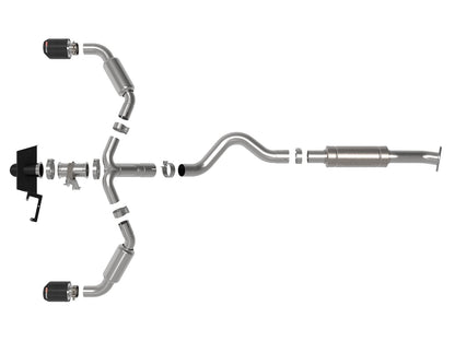 Gemini Xv 3 to 2-1/2 Inch 304 Stainless Steel Cat-Back Exhaust w/ Cut-Out Carbon Toyota Gr Corolla 23-26 L3-1.6L (t) aFe Power