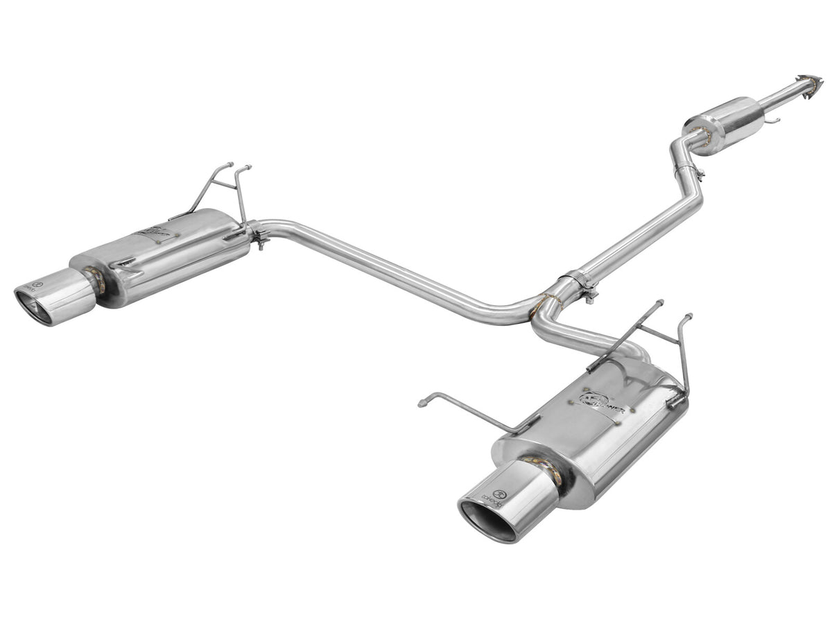 Takeda 2-1/4 Inch to 2 Inch 304 Stainless Steel Cat-Back Exhaust w/Polished Tips Honda Accord 08-12 V6-3.5L aFe Power