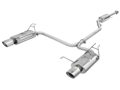 Takeda 2-1/4 Inch to 2 Inch 304 Stainless Steel Cat-Back Exhaust w/Polished Tips Honda Accord 08-12 V6-3.5L aFe Power