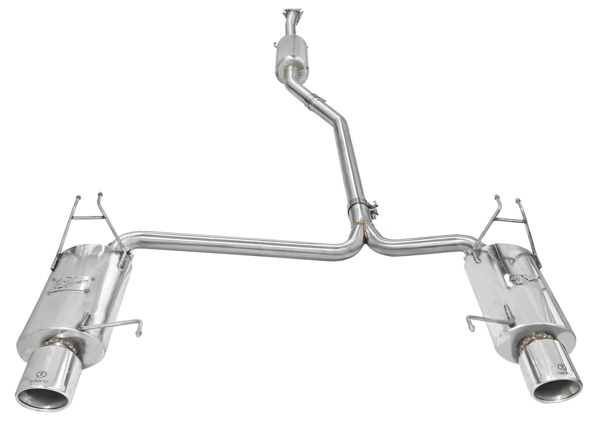 Takeda 2-1/4 Inch to 2 Inch 304 Stainless Steel Cat-Back Exhaust w/Polished Tips Honda Accord 08-12 V6-3.5L aFe Power