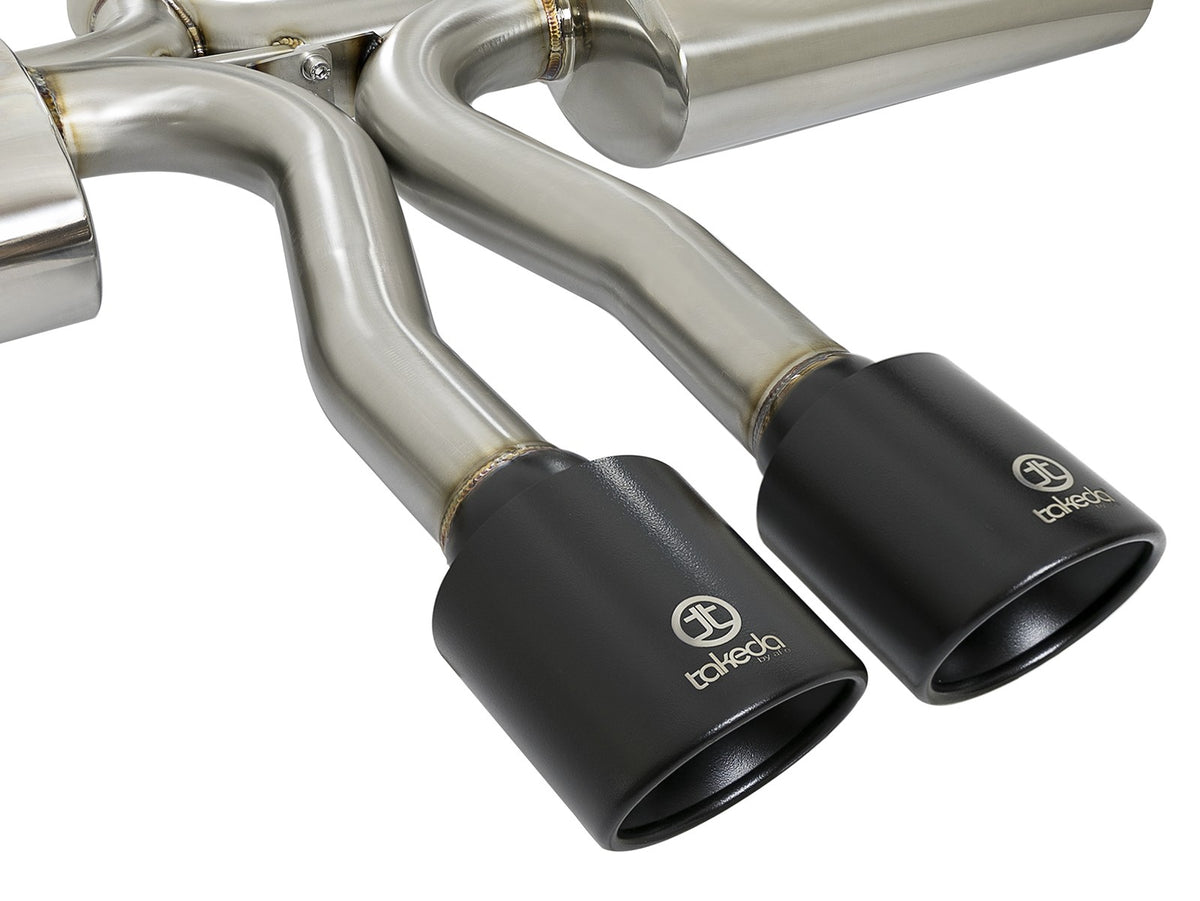 Takeda 3 Inch 304 Stainless Steel Cat-Back Exhaust System w/ Tips Honda Civic Si Sedan 17-20 L4-1.5L (t) aFe Power