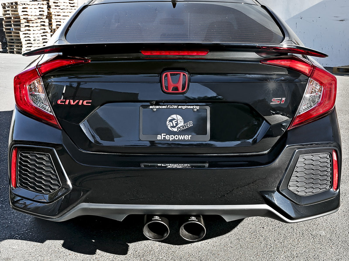 Takeda 3 Inch 304 Stainless Steel Cat-Back Exhaust System w/ Tips Honda Civic Si Sedan 17-20 L4-1.5L (t) aFe Power