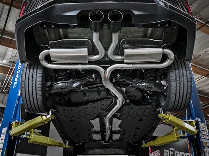 Takeda 3 Inch 304 Stainless Steel Cat-Back Exhaust System w/ Tips Honda Civic Si Sedan 17-20 L4-1.5L (t) aFe Power