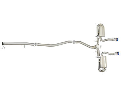 Takeda 3 Inch 304 Stainless Steel Cat-Back Exhaust System w/ Tips Honda Civic Si Sedan 17-20 L4-1.5L (t) aFe Power