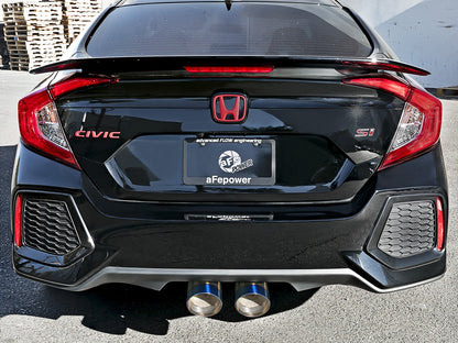 Takeda 3 Inch 304 Stainless Steel Cat-Back Exhaust System w/ Tips Honda Civic Si Sedan 17-20 L4-1.5L (t) aFe Power