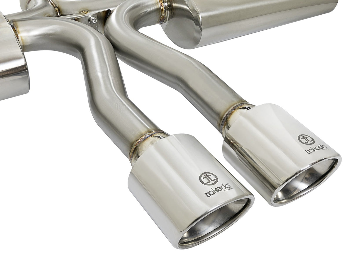 Takeda 3 Inch 304 Stainless Steel Cat-Back Exhaust System w/ Tips Honda Civic Si Sedan 17-20 L4-1.5L (t) aFe Power