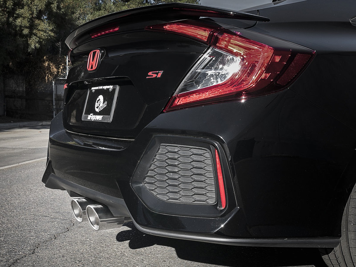Takeda 3 Inch 304 Stainless Steel Cat-Back Exhaust System w/ Tips Honda Civic Si Sedan 17-20 L4-1.5L (t) aFe Power