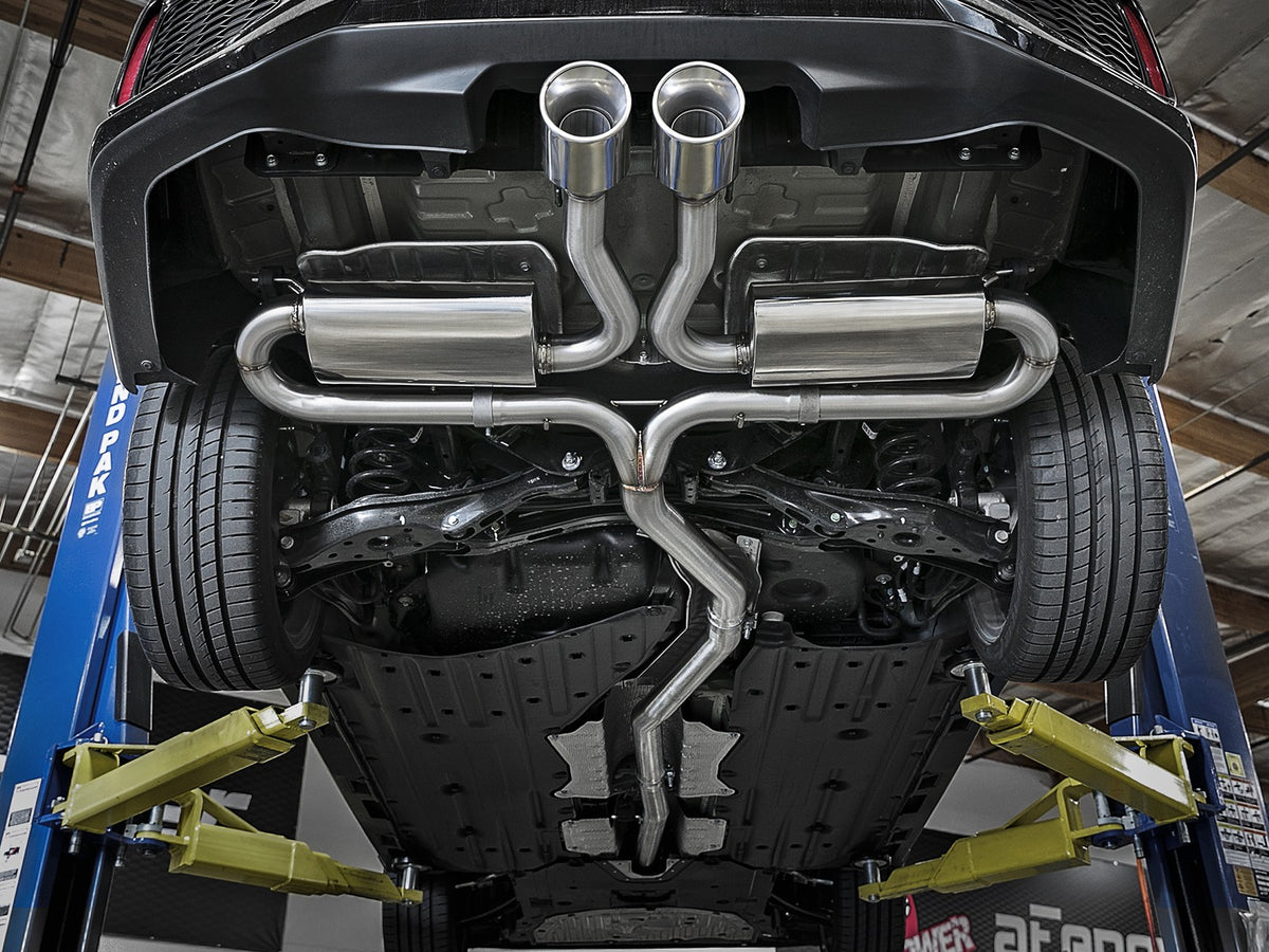 Takeda 3 Inch 304 Stainless Steel Cat-Back Exhaust System w/ Tips Honda Civic Si Sedan 17-20 L4-1.5L (t) aFe Power