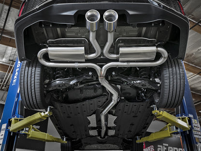 Takeda 3 Inch 304 Stainless Steel Cat-Back Exhaust System w/ Tips Honda Civic Si Sedan 17-20 L4-1.5L (t) aFe Power