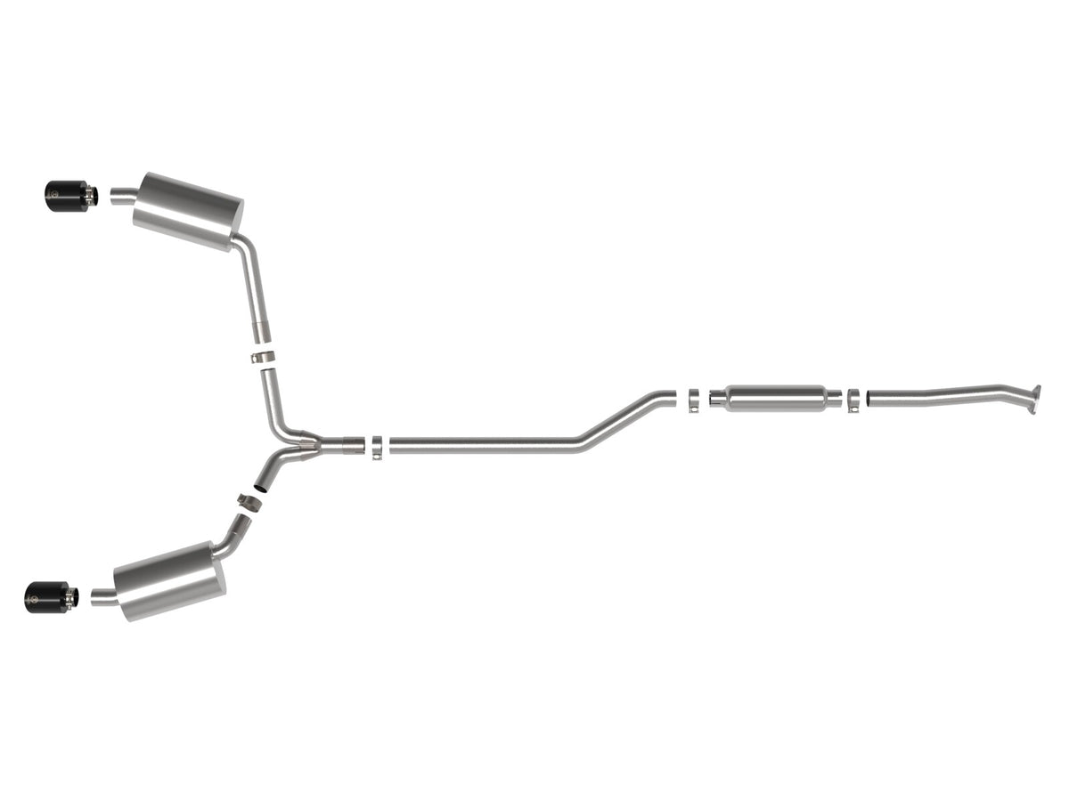 Takeda 2-1/2 Inch to 2-1/4 Inch 304 Stainless Steel Cat-Back Exhaust System Acura Tsx 09-14 L4-2.4L aFe Power