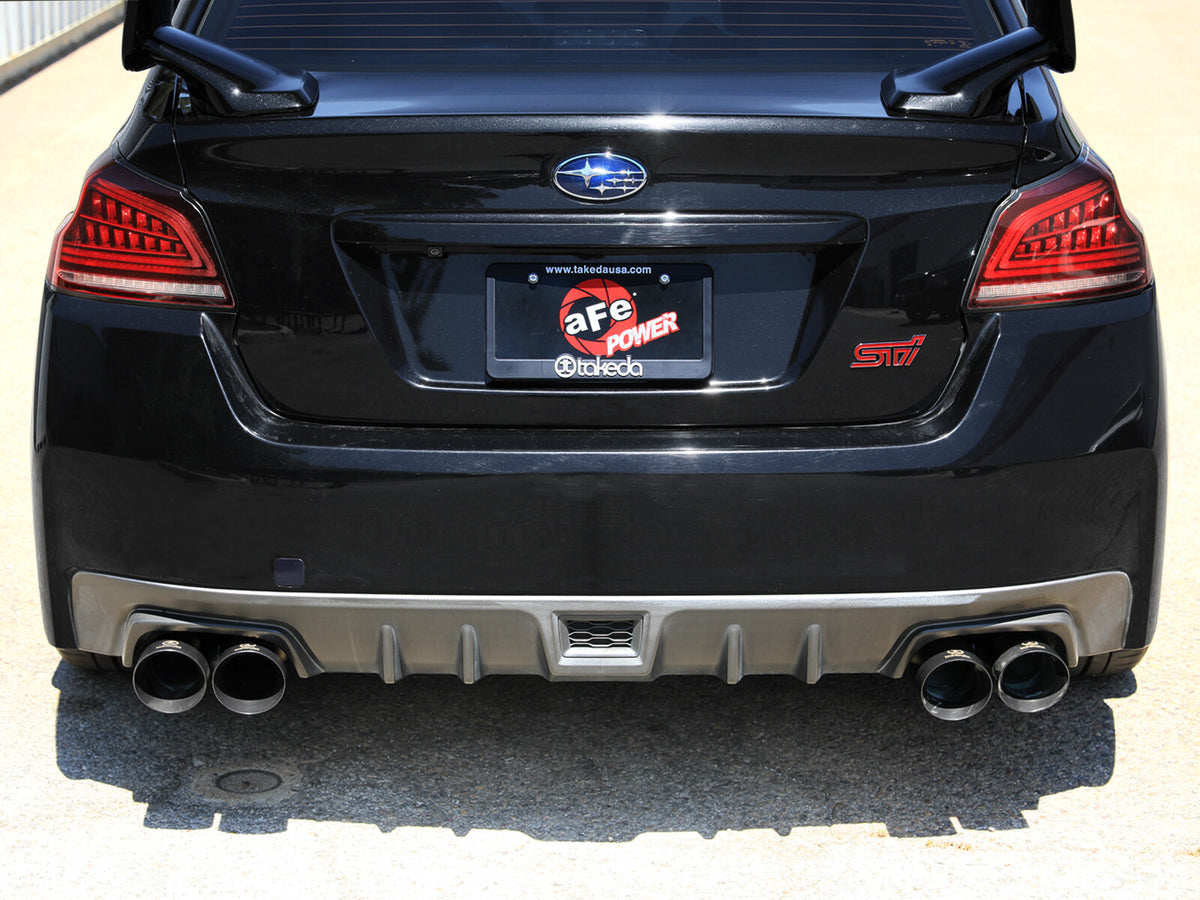 Takeda 3 Inch to 2-1/4 Inch 304 Stainless Steel Cat-Back Exhaust w/ Black Tip Subaru Wrx/STi 15-21 H4-2.0/2.5L (t) aFe Power