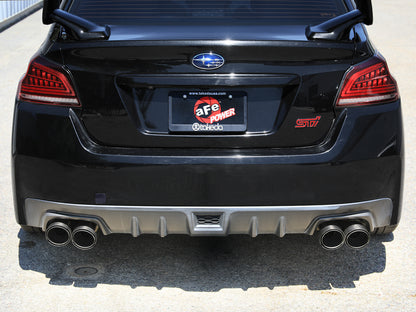 Takeda 3 Inch to 2-1/4 Inch 304 Stainless Steel Cat-Back Exhaust w/ Black Tip Subaru Wrx/STi 15-21 H4-2.0/2.5L (t) aFe Power