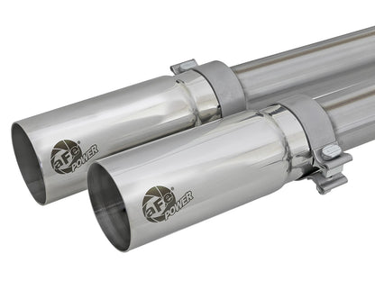 Rebel Series 3 Inch to 2-1/2 Inch 409 Stainless Steel Cat-Back Exhaust w/ Polish Tip Silverado/Sierra 1500 09-18 Crew Cab/Long Bed V6-4.3/V8-4.8/5.3L aFe Power