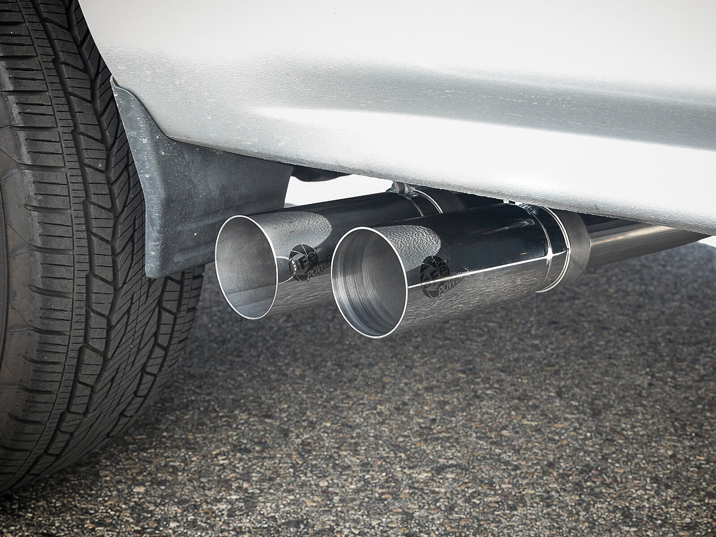 Rebel Series 3 Inch to 2-1/2 Inch 409 Stainless Steel Cat-Back Exhaust w/ Polish Tip Silverado/Sierra 1500 09-18 Crew Cab/Long Bed V6-4.3/V8-4.8/5.3L aFe Power