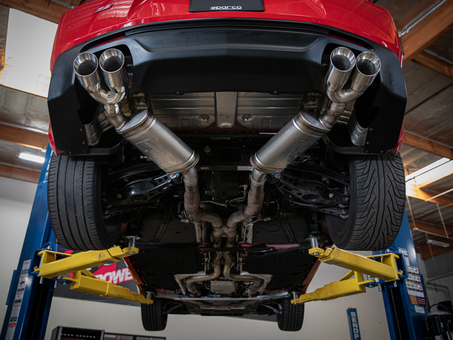 Mach Force-Xp 2-1/2 Inch 409 Stainless Steel Axle-Back Exhaust System Black Tips W/Mufflers Chevrolet Camaro SS 16-24 V8-6.2L aFe Power